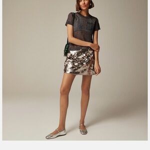 J. Crew Bronze Metallic Mini Skirt